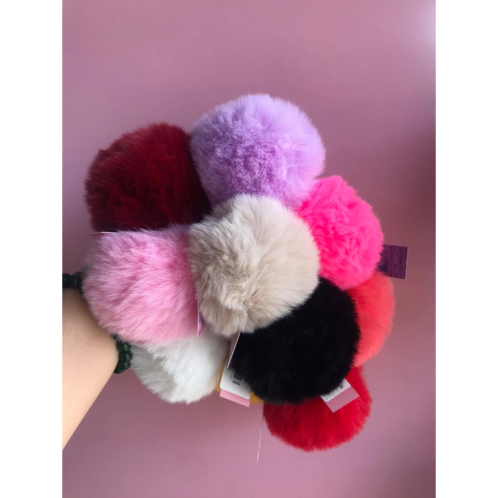 Móc khóa cục bông size 8cm treo túi xách xinh lung linh