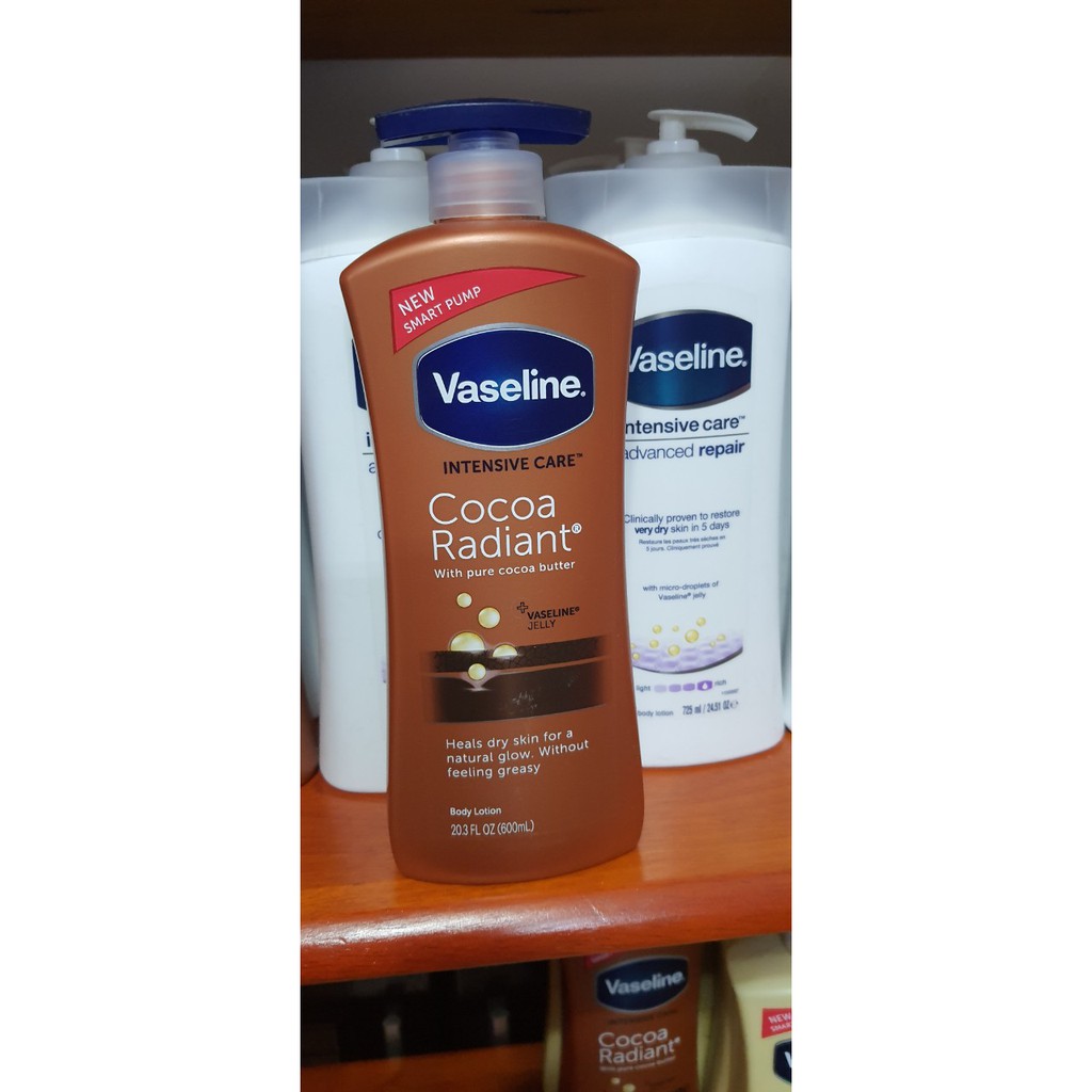 SỮA DƯỠNG ẨM VASELINE🌈🌈 🍂Vaseline  Intensive Care Cocoa Radiant🍂 ▶️Màu nâu _ Mẫu mới◀️