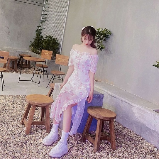 Đầm Voan Lụa Hoa Hồng nhí