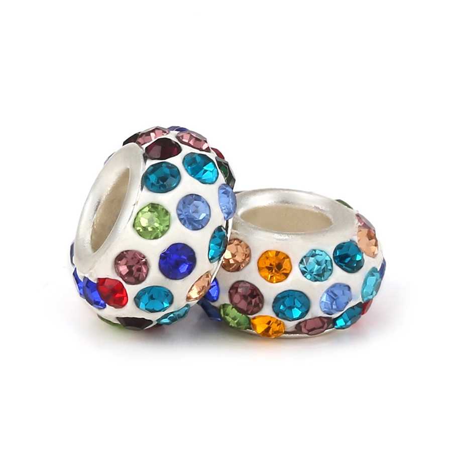 Bộ 2 Hạt Pha Lê Chất Lượng Cao Màu Xanh Dương Dùng Làm Vòng Tay Diy