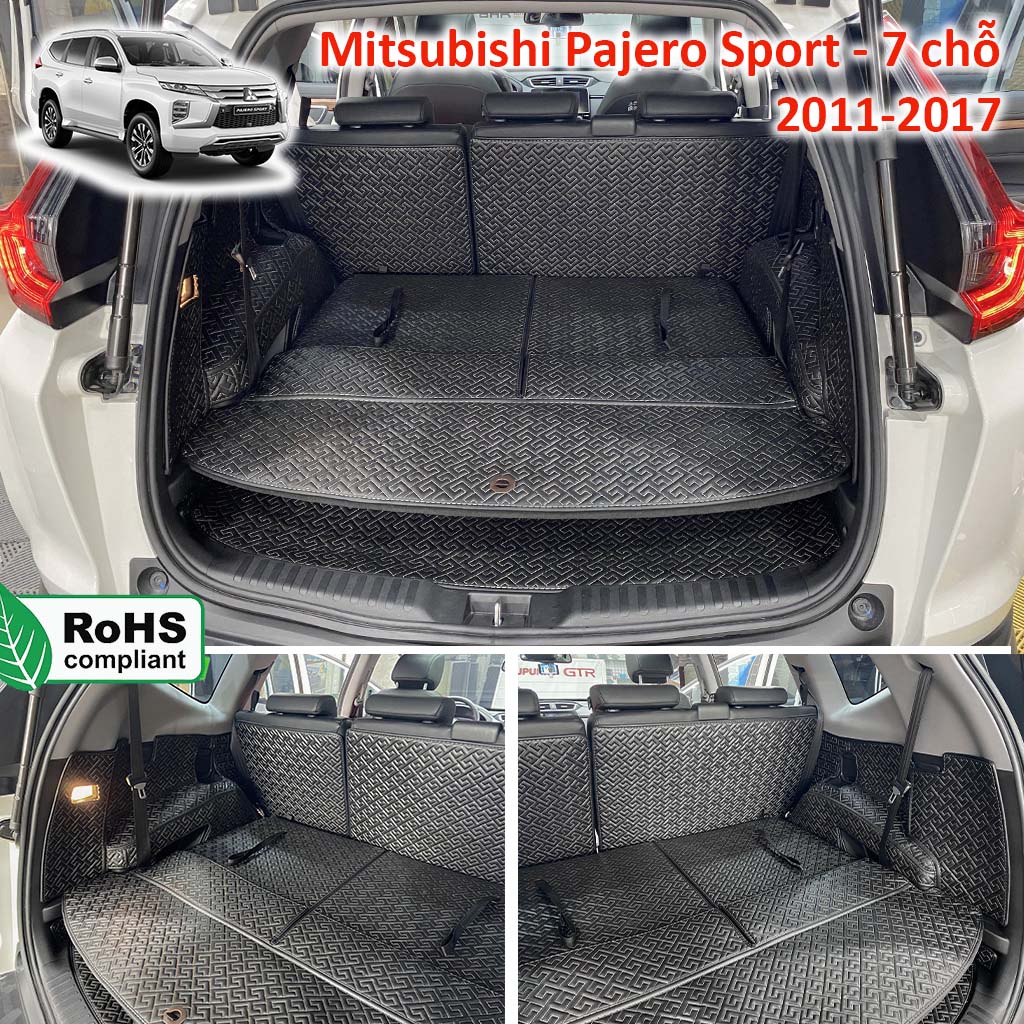 Thảm lót da kín cốp 5D 6D CHỐNG BỤI Mitsubishi Pajero Sport 2011-2017 chuẩn Form, chống thấm nước