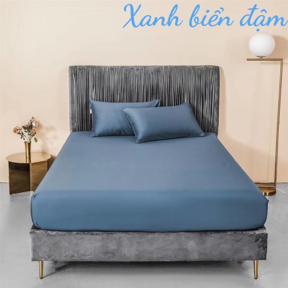 Bộ ga gối lụa tencel 60s LIDACO cao cấp ga giường kèm 2 áo gối vải lụa mềm mịn, thấm mồ hôi tốt - nhiều mẫu lựa chọn