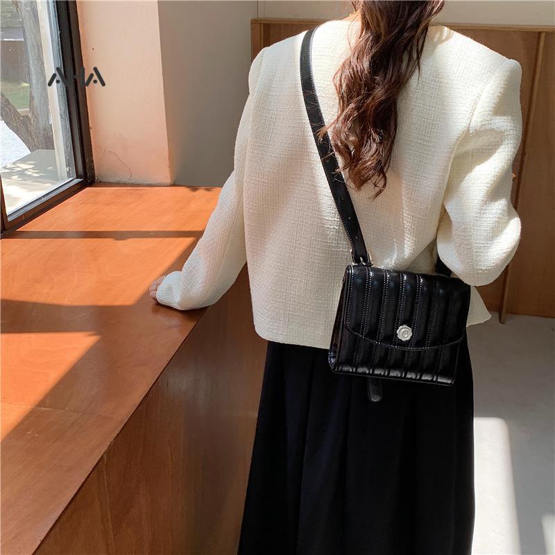 Túi Đeo Chéo Mini Hình Vuông Thêu Họa Tiết Phong Cách Hàn Quốc Thời Trang Cho Nữ