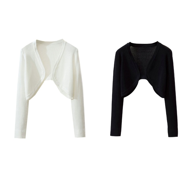 Xiangbao Áo Khoác Cardigan Dệt Kim Dáng Ngắn Có Gân Khối Lượng Nhẹ Cho Nữ