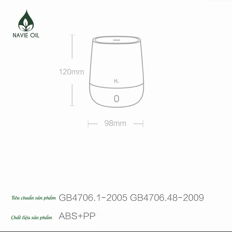 Máy Xông Tinh Dầu Kiêm Máy Phun Sương Tạo Ẩm Xiaomi mini HL Tích Hợp Đèn Led 7 màu NAVIEKN03