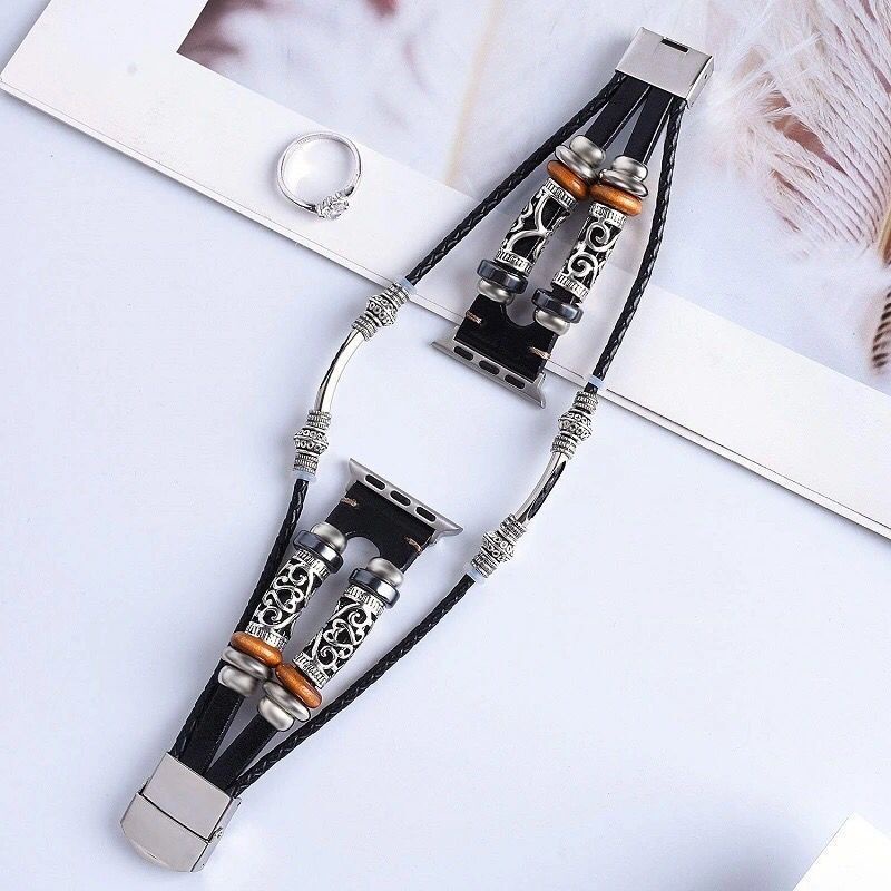Dây đeo đồng hồ kiểu dáng cổ điển thích hợp cho Iwatch Series 7 / 6 / 5 / 4 / 3 /SE 38mm 40mm 41mm 42mm 44mm 45mm