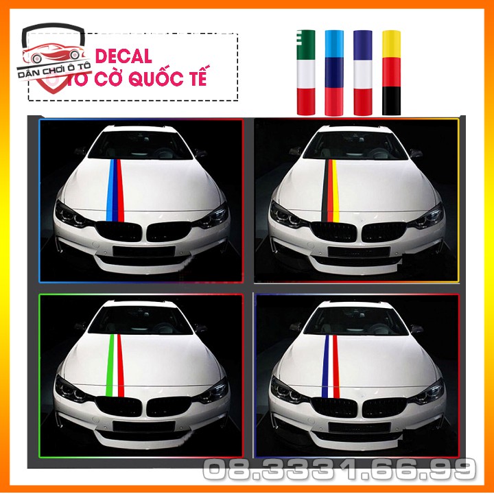Freeship PK ô tô | decal dán xe thể thao phong cách BMW M sport, cờ ý, đức, pháp, loại cao cấp độ bền cao