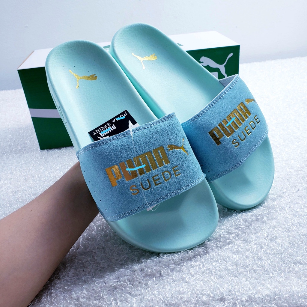 Dép da lộn chữ dập nổi êm chân