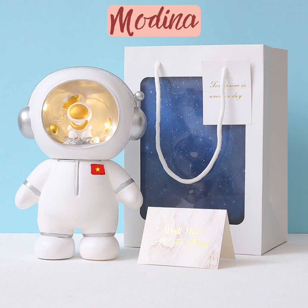 Đèn ngủ phi hành gia MODENA, đèn led trang trí kèm làm ống heo tiết kiệm