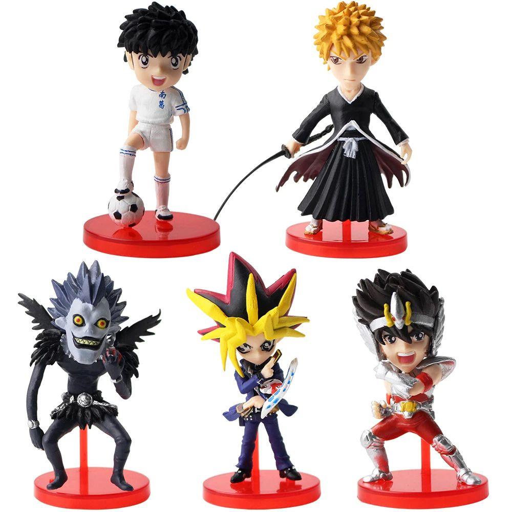 Lanfy set 5 Mô Hình Đồ Chơi Nhân Vật Hoạt Hình Saint Seiya Death Note Tsubasa Yugi Rem Bằng PVC