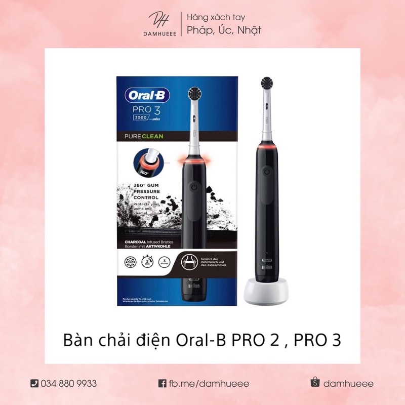 Bàn chải điện Oral B pro 2 2000,  2000s và pro 3