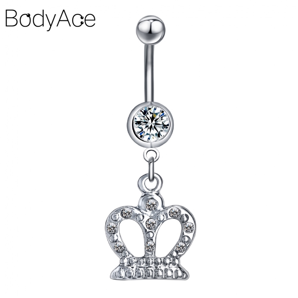 Khuyên Rốn Đính Đá Bằng Thép Không Gỉ 6 Kiểu Dáng Quyến Rũ