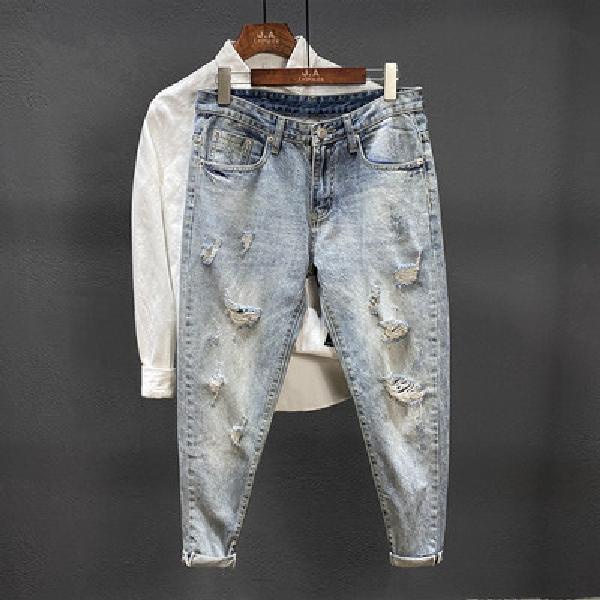 LEVIS Quần Jeans Dài Rách Gối Phong Cách Hàn Quốc Thời Trang Cho Nam 501