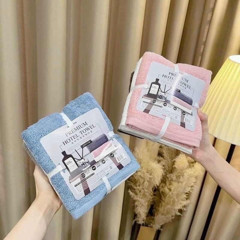 Sét 4 khăn tắm xuất dư, kt 40*80. Sợi cotton mềm mịn, thấm nước