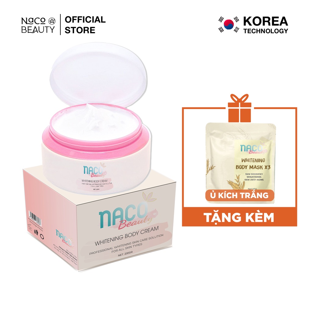 Kem dưỡng trắng da toàn thân NACOBEAUTY Whitening Body Cream 200gr