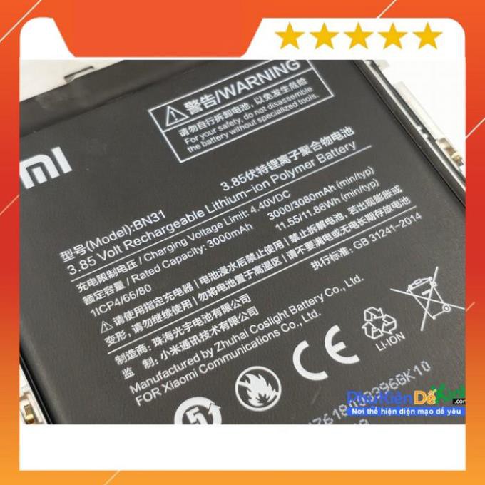 Pin Xiaomi BN31 cho Xiaomi Mi 5X / Mi A1 / Redmi Note 5A Prime xịn có bảo hành