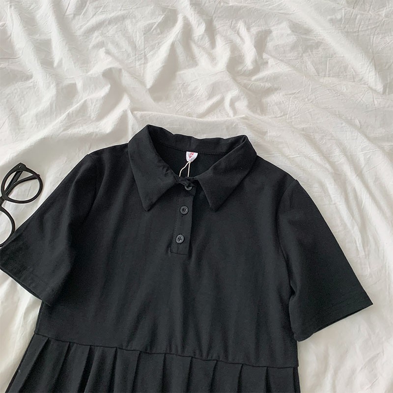 [ORDER] Váy Polo Nữ Freesize Đầm chữ A Trơn Màu Chân Váy Xếp Ly