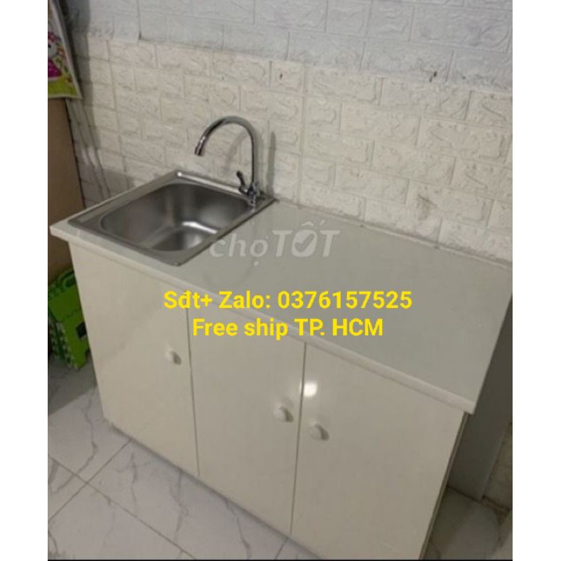 Tủ bếp có bồn rửa chén di động nhựa Đài Loan（Free ship TP. HCM）