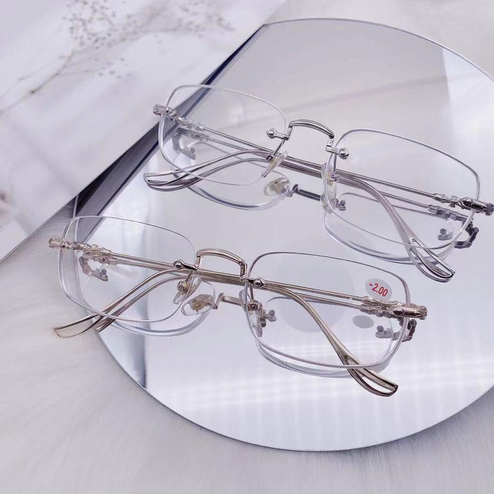 Mắt Kính Chống Ánh Sáng Xanh Gọng Vuông Bằng Kim Loại Thời Trang Hàn Quốc
