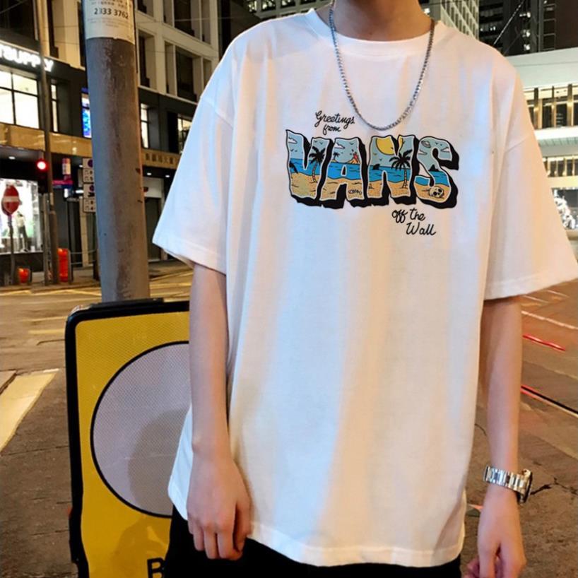 FREESHIP Áo thun tay lỡ nam nữ Vans Summer Unisex oversize form rộng áo phông rộng mùa hè basic tee phối quần jean