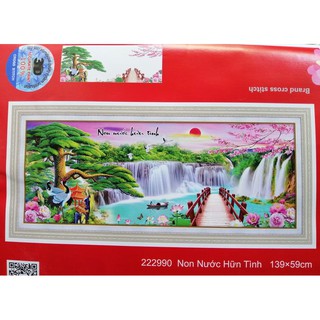 Tranh thêu chữ thập Non nước hữu tình 222990 (chưa thêu)