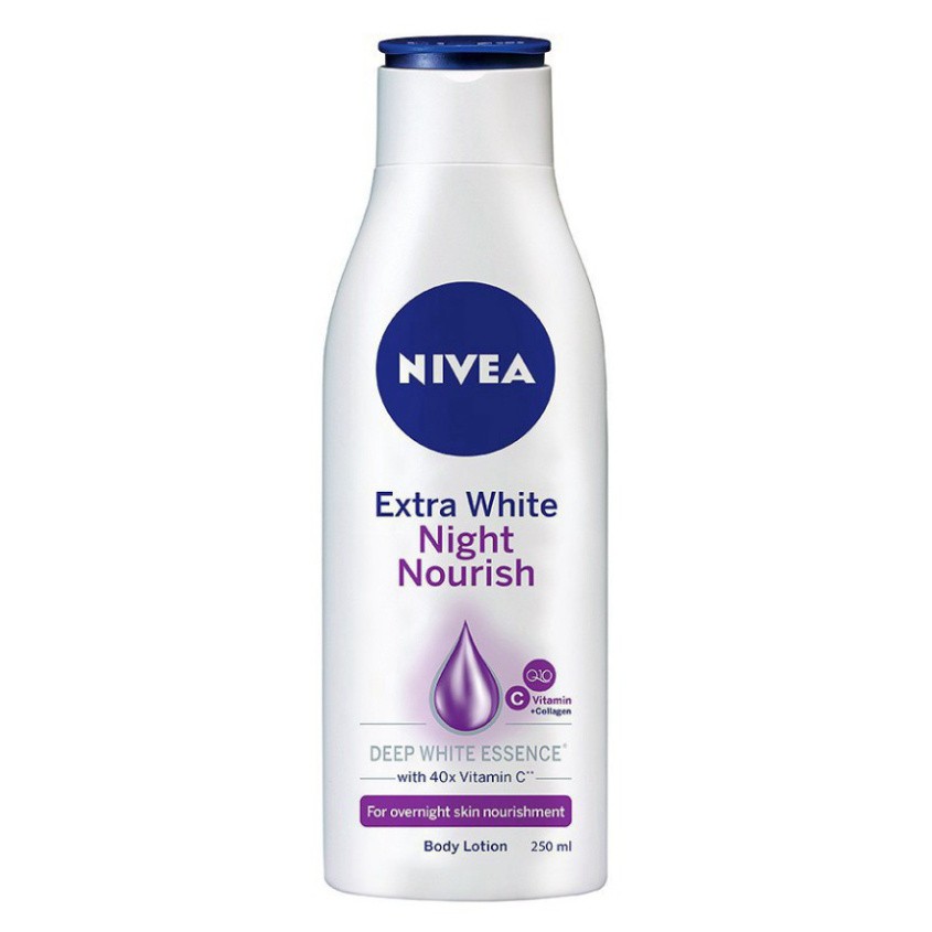 Tinh chất dưỡng thể trắng da Nivea Extra White Night Nourish ban đêm 250ml