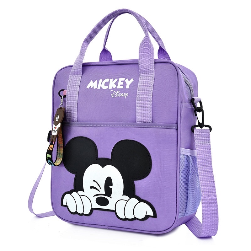 Balo cho bé in hình Mickey chất liệu vải dù Cặp sách đựng sách vở học sinh cấp 1 và mẫu giáo