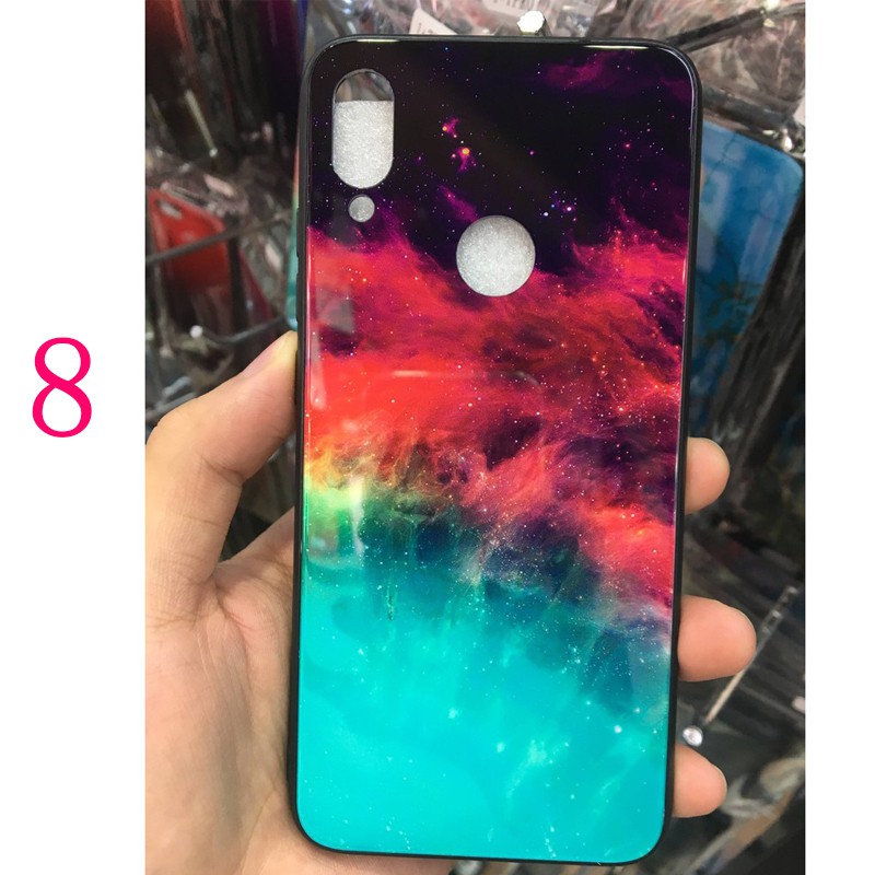 Ốp điện thoại mặt kính cường lực họa tiết độc đáo dành cho Xiaomi Redmi Note 7