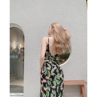 Maxi Khoét Eo Xẻ Thun 2cm - D1467