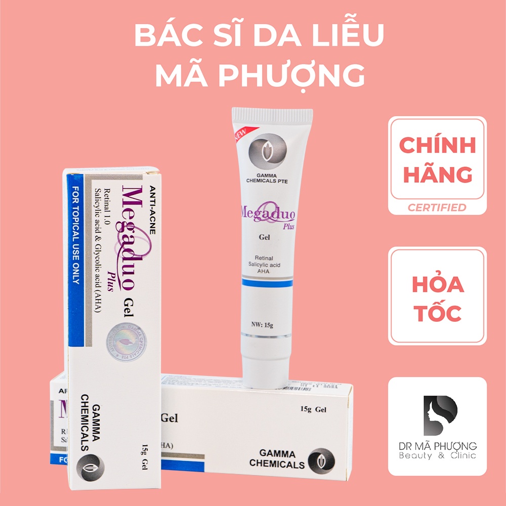 [CHÍNH HÃNG] Gel giảm mụn ẩn, giảm thâm Megaduo Gel bản thường AHA và bản Plus Retinal - Bác sĩ Mã Phượng