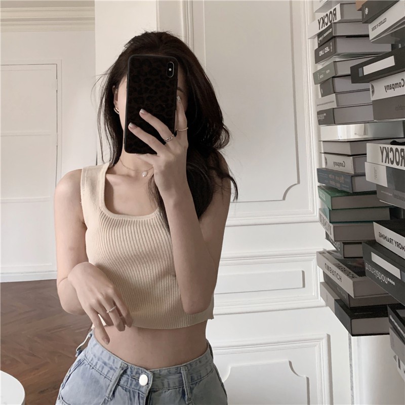 Porozi  Áo len  cho nữ không tay màu trơn 7 màu thời trang Hàn Quốc