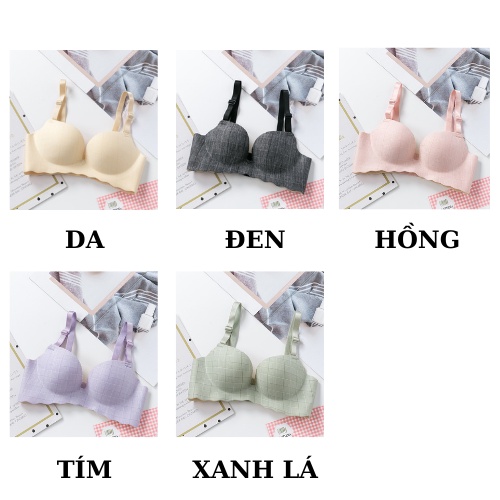 Áo ngực nữ mút mỏng kẻ caro, Áo lót nữ su không gọng 2 nấc cài mặc êm nhẹ SAVILL A125