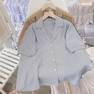 Áo sơ mi cổ vest chất lụa mịn mát cộc tay