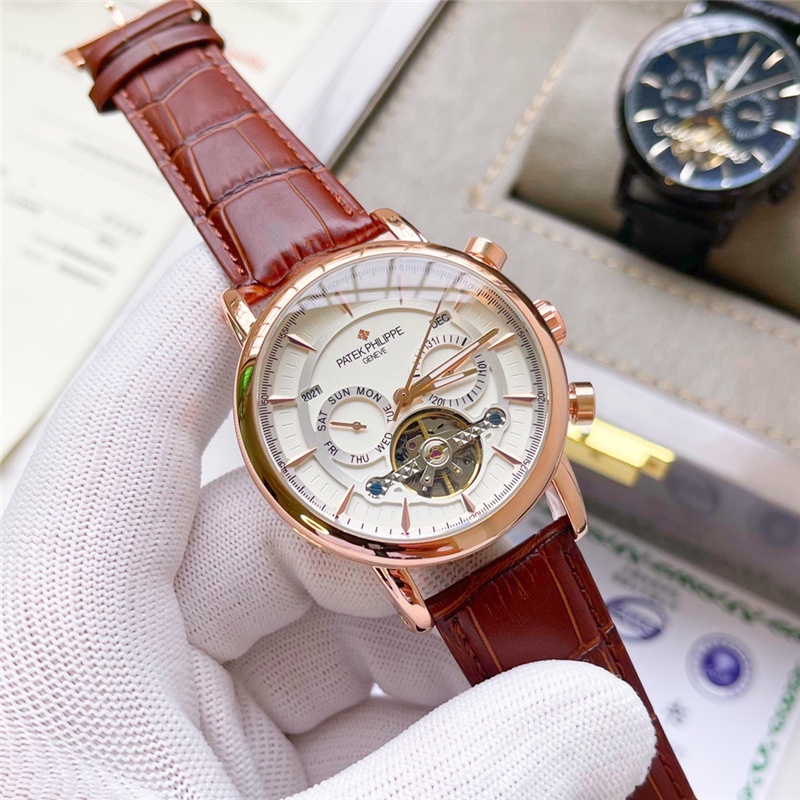 Patek * Đồng Hồ Nam Philippe Tự Cuộn Trong Suốt Đa Năng Thời Gian Chất Lượng Cao