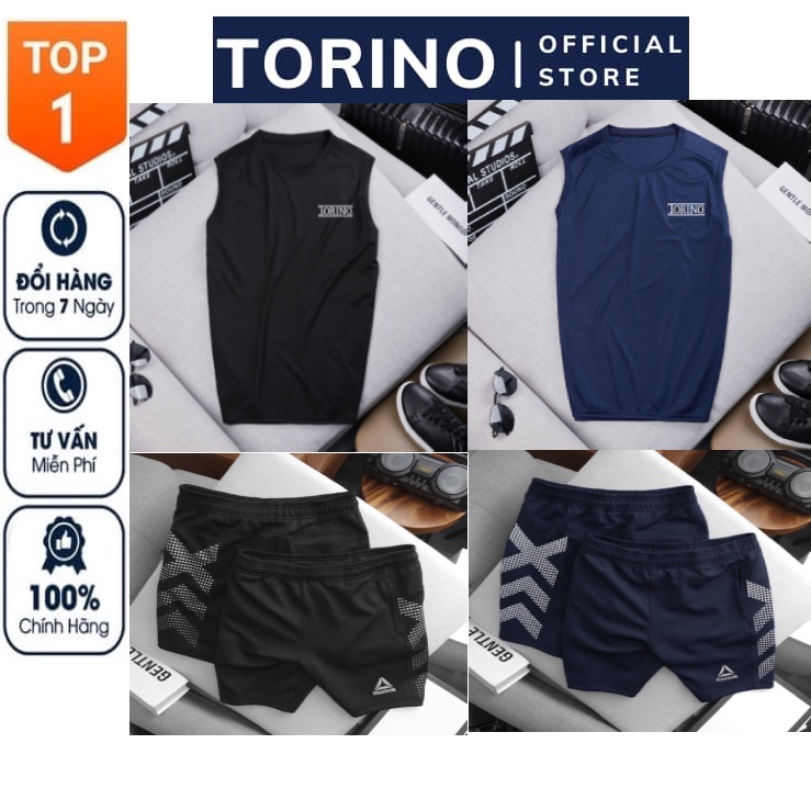 [𝐂𝐎𝐌𝐁𝐎 𝐓𝐎𝐑𝐈𝐍𝐎] Bộ Quần Áo thể thao nam, tập gym, chơi thể thao, logo nổi cao cấp chất vải Thun Thái co giãn