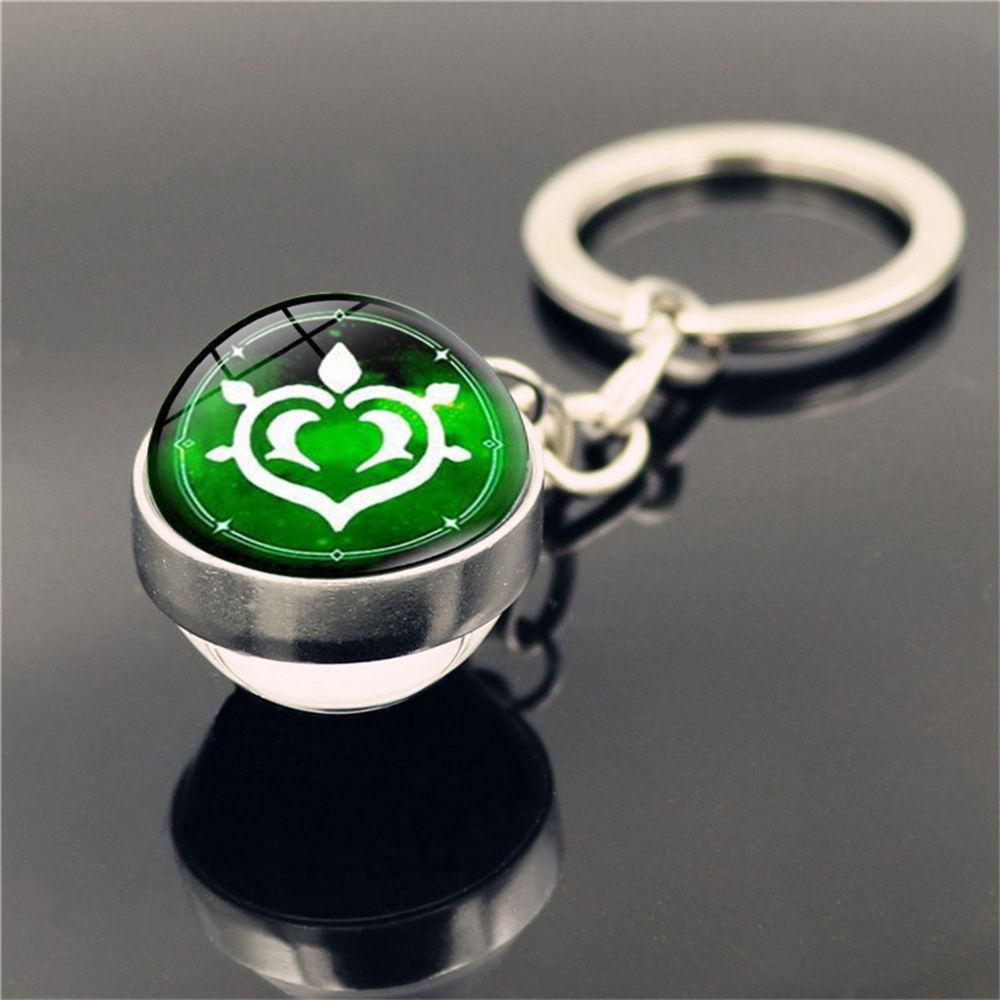 Móc khóa hình quả cầu thủy tinh phát sáng trong bóng tối độc đáo