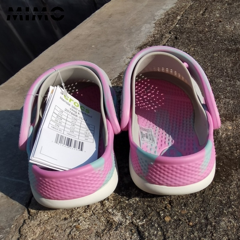 Tặng kèm jibit, Sục Literide 360 clog Kid Ghi Loang, đế xoắn kép êm nhẹ cho bé