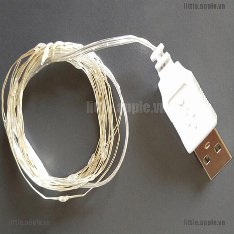 Dải đèn LED mini 2m 20 bóng/3M 30 bóng cổng cắm USB lõi đồng tiện dụng trang trí