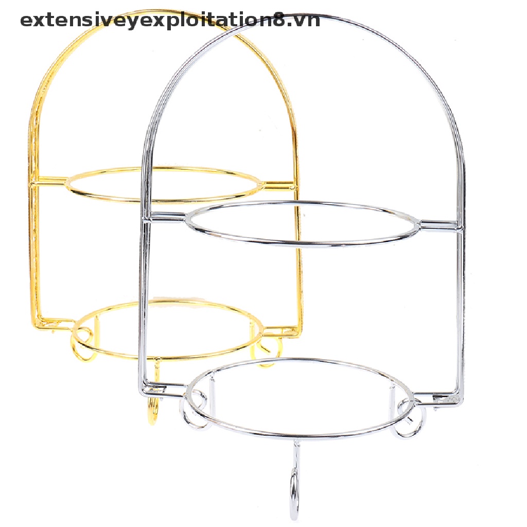 【extensive】 Metal Cake Stand Double-Layer Arch-Shaped Golden Fruit Dessert Rack Party Decor 【vn】
