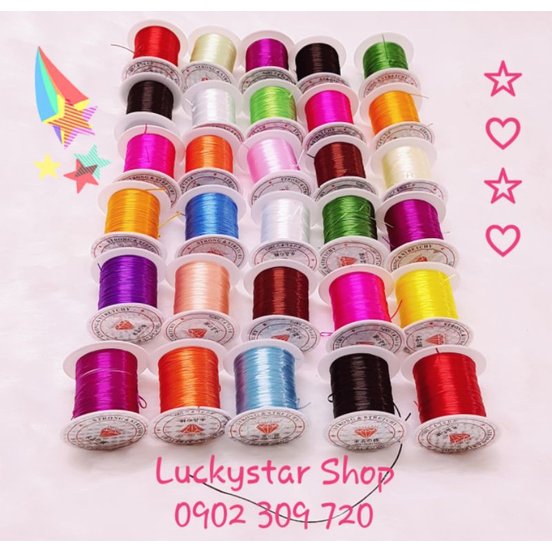 Dây Cước Tơ Lụa co dãn, có độ đàn hồi tốt, dài 8 mét dùng xỏ vòng, xâu vòng, thắt vòng, đan dây, xỏ chuỗi, vòng tay.