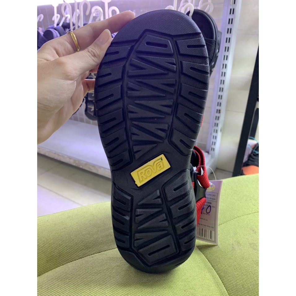 Giày Sandal Nam ROVA 2 quai ngang với thiết kế đế cao su đúc cao cấp chống trơn trượt