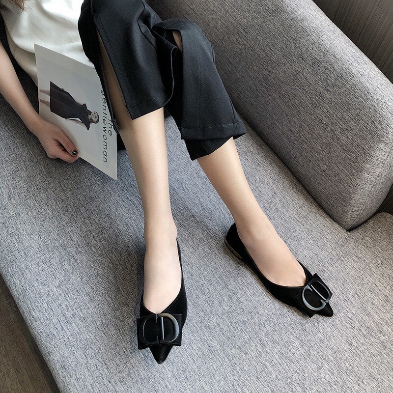 Giày bệt nữ phối khoá D lên chân cực êm - kèm ảnh chụp thật