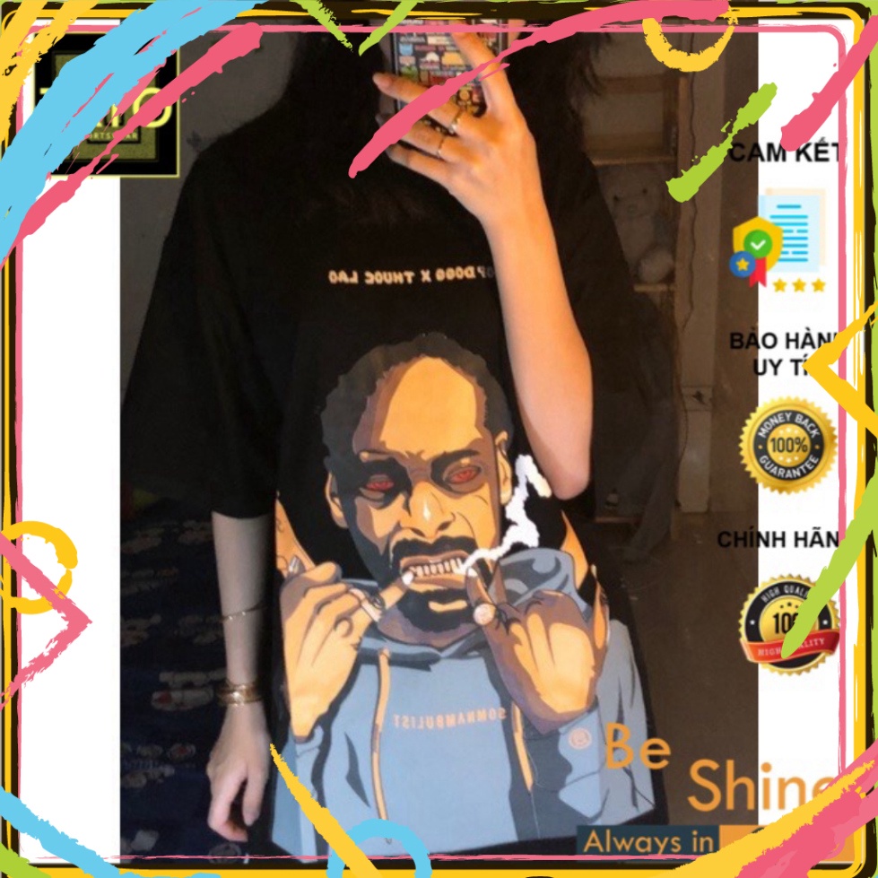 Áo thun form rộng tay lỡ SnoopDogg x T Lào áo phông dáng rộng freesize Thuốc Lào ulzzang Hot 2022 | BigBuy360 - bigbuy360.vn