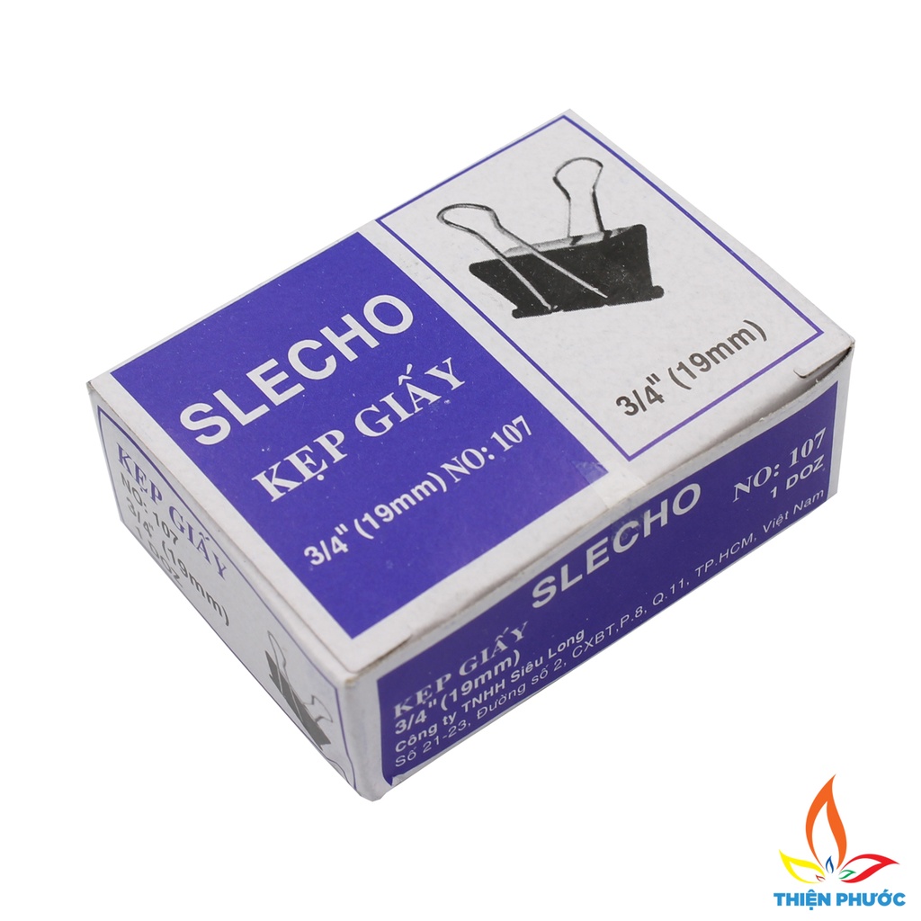 Kẹp bướm giấy A4 Slecho kim loại nhỏ mini nhiều kích cỡ để bàn - Hộp 12 cái SUKADO KB01