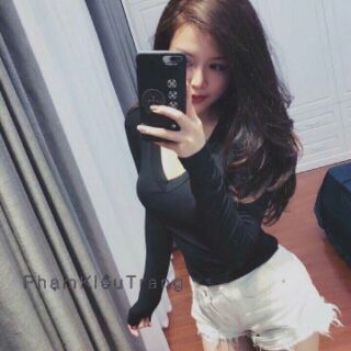 Áo thun body cổ tim tay dài