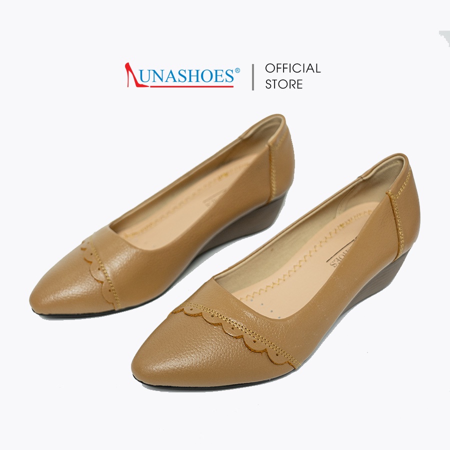 Giày Đế Xuồng nữ 5p da bò mềm êm chân LUNASHOES 2516 giầy Mũi Nhọn HÀNG CAO CẤP bảo hành 2 năm