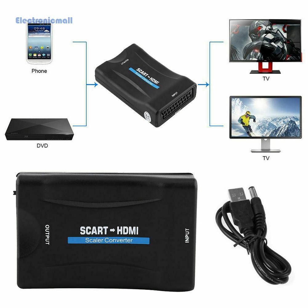 Bộ Chuyển Đổi Tín Hiệu Âm Thanh / Video Điện Tửmall01 1080p Scart Sang Hdmi