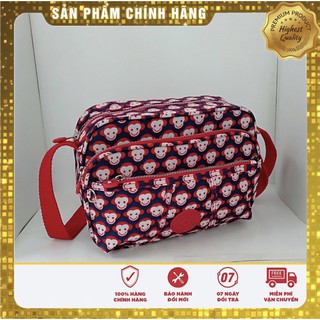 KIPLING Túi đeo chéo 18x25cm họa tiết khỉ vải dù siêu nhẹ, chống thấm nước, dễ dàng vệ sinh vết bẩn