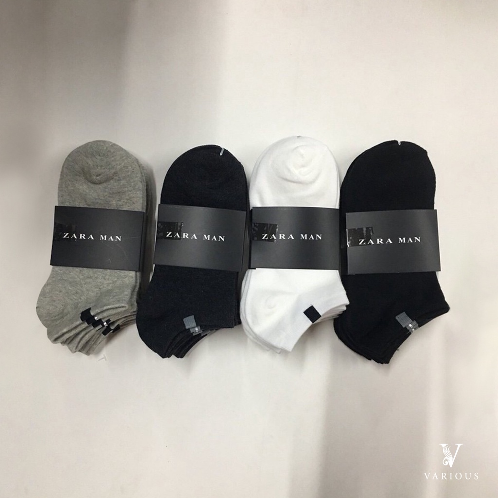 Tất Nam Zara Man Cổ Ngắn Loại Trơn Co Giãn Tốt Thấm Hút Mồ Hôi