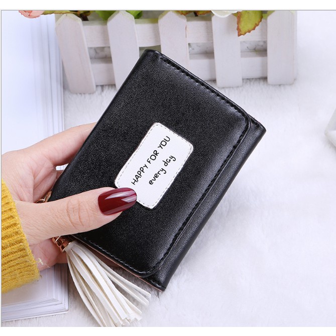 Ví Ngắn Nữ Cầm Tay Mini Gấp 3 HAPPY FOR YOU EVERY DAY V211 Kiểu Dáng Trẻ Trung